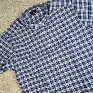 UNTUCKit‎ XXX-Large Blue Plaid Short Sleeve Button Down Casual Shirt